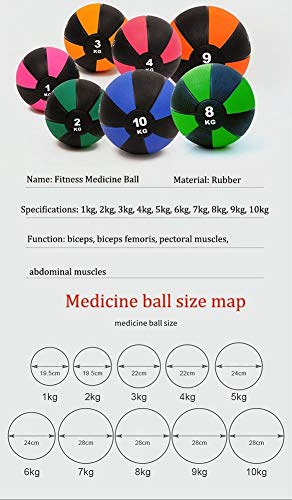 WXYZ Pelota Medicinal Balón Medicinal De Goma para Fitness De 4Kg/8,8 LB, Bola De Gravedad Sólida De Alta Elasticidad, Entrenamiento con Pesas, Entrenamiento De Fuerza, Opción Ideal para Sentadillas