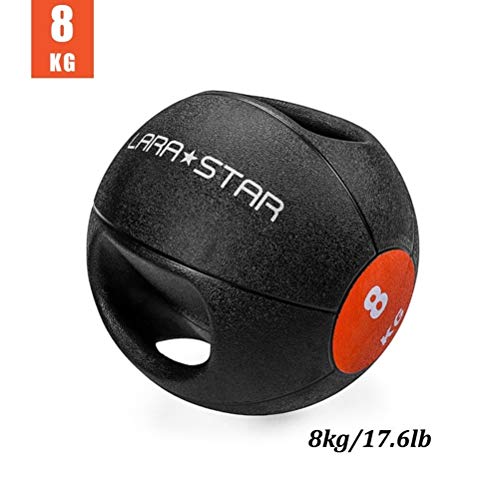 WXYZ Pelota Medicinal Balones Medicinales De Goma De Doble Mango De 8 Kg / 17,6 LB, Ideal para Entrenamiento Muscular En El Gimnasio En Casa, Entrenamiento De Fuerza, Pelota De Equilibrio, Sentadilla