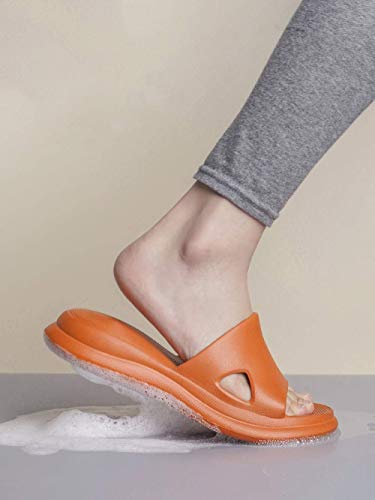 WZLJW Sandalias ergonómicas para el dedo del pie, sandalias desodorantes antideslizantes de suela gruesa, zapatillas de baño de suela suave-42-43_naranja, House mule espumas suaves ggsm