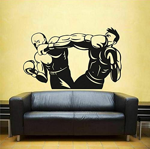 wZUN Calcomanías de Pared de Vinilo Kick Boxing Guantes Competencia Sala de Estar Gimnasio Boxing Gym Centro de Artes Marciales Pegatinas de Pared 80x50cm