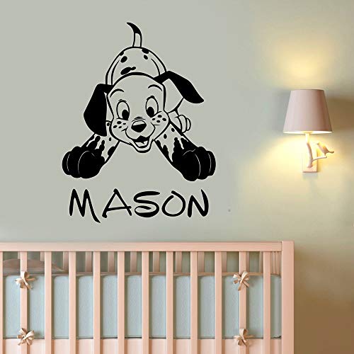 wZUN Personalidad Pegatinas de Pared Nombre Personalizado Dibujos Animados Perro Arte niños Dormitorio guardería Tienda de Mascotas decoración Pegatinas 50X64 cm