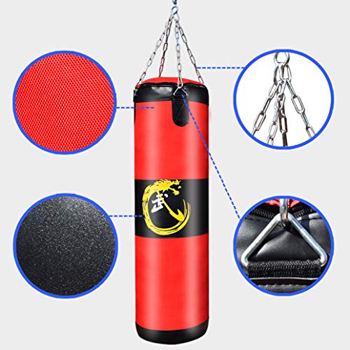 WZYJ Saco De Boxeo De Boxeo Hueco, Juego De 6 Piezas Colgante Hollow Training Fitness Taekwondo Boxing Fitness Sandbag MMA Ejercicio Gimnasios Caseros,100CM