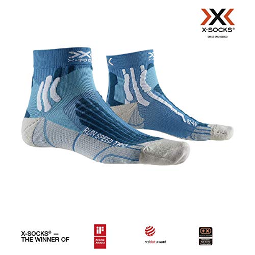 X-Bionic Run Speed Two Calcetín Térmico, Hombre, Azul, 42-44