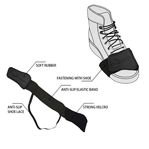Xcellent Global Protector de zapato de Moto Cubre Botas Ayuda para el Cambio Negro AT022