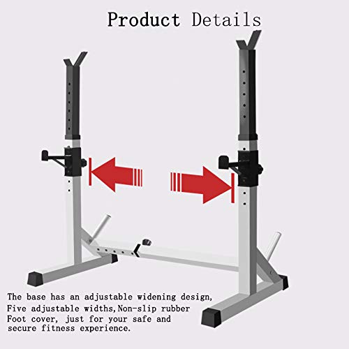 XGL Soportes Sentadilla Rack Squat Stand, Ajustables Multifuncional Barra Pesas Estante Barra con Press Banca, Hogar Musculacion Levantamiento Fitness Equipo, para Gimnasio Carga MAX 250Kg