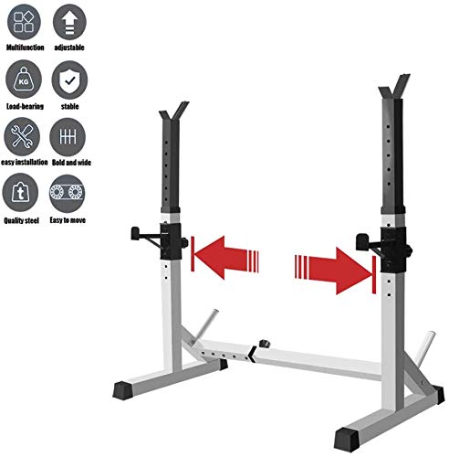 XGL Soportes Sentadilla Rack Squat Stand, Ajustables Multifuncional Barra Pesas Estante Barra con Press Banca, Hogar Musculacion Levantamiento Fitness Equipo, para Gimnasio Carga MAX 250Kg