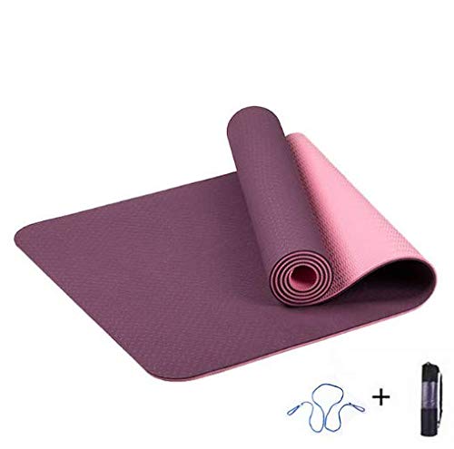 xiaojing Venta De 6 Mm TPE Estera De Yoga Antideslizante Deporte Fitness Ejercicio Pilates Gym Colchonete para Principiantes con Bolsa De Yoga 183 * 61 * 0.6 Cm