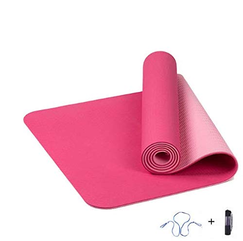 xiaojing Venta De 6 Mm TPE Estera De Yoga Antideslizante Deporte Fitness Ejercicio Pilates Gym Colchonete para Principiantes con Bolsa De Yoga 183 * 61 * 0.6 Cm