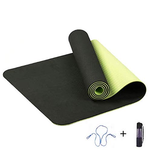 xiaojing Venta De 6 Mm TPE Estera De Yoga Antideslizante Deporte Fitness Ejercicio Pilates Gym Colchonete para Principiantes con Bolsa De Yoga 183 * 61 * 0.6 Cm