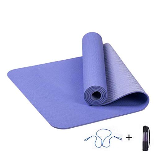 xiaojing Venta De 6 Mm TPE Estera De Yoga Antideslizante Deporte Fitness Ejercicio Pilates Gym Colchonete para Principiantes con Bolsa De Yoga 183 * 61 * 0.6 Cm