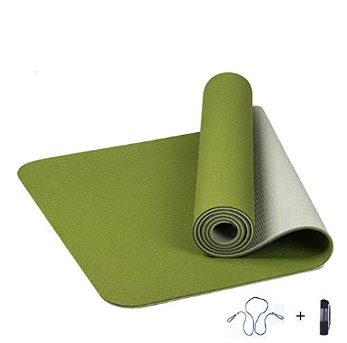 xiaojing Venta De 6 Mm TPE Estera De Yoga Antideslizante Deporte Fitness Ejercicio Pilates Gym Colchonete para Principiantes con Bolsa De Yoga 183 * 61 * 0.6 Cm