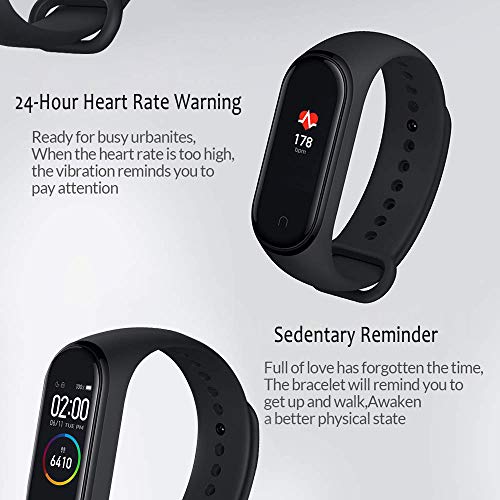 Xiaomi Band 4 Pulsera de Fitness Inteligente Monitor de Ritmo cardíaco 135 mAh Pantalla Color Bluetooth 5.0 más Reciente 2019, Negro