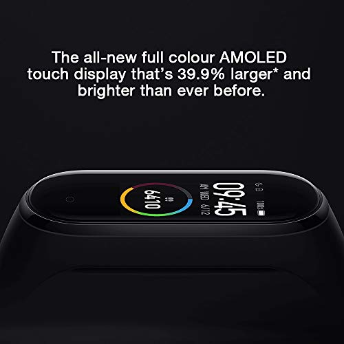 Xiaomi Mi Band 4 Pulsera de Actividad,Monitores de Actividad,Pantalla Pulsómetro Fitness Tracker, Smartwatch con 0.95''Pantalla AMOLED a Color ,con ios y Android,Negro( Versión Global)