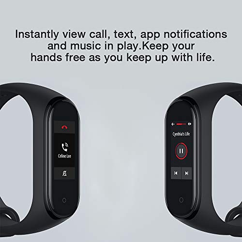 Xiaomi Mi Band 4 Pulsera de Actividad,Monitores de Actividad,Pantalla Pulsómetro Fitness Tracker, Smartwatch con 0.95''Pantalla AMOLED a Color ,con ios y Android,Negro( Versión Global)