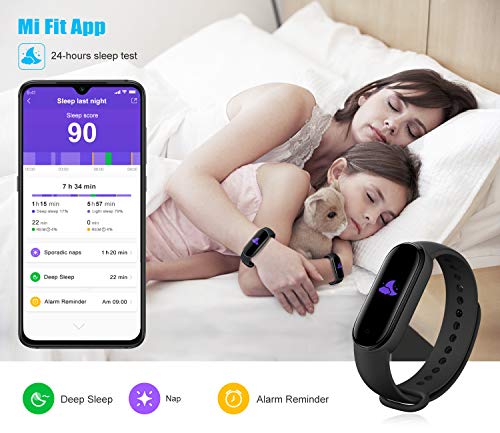 Xiaomi MI Band 5 Pulsera de Actividad, Monitores de Actividad, Pantalla Fitness Tracker, Smartwatch100 Fondos de Pantalla temáticos, Bracelet 1.1”Pantalla Dinámica Color, 50M a Prueba de Agua（2020）