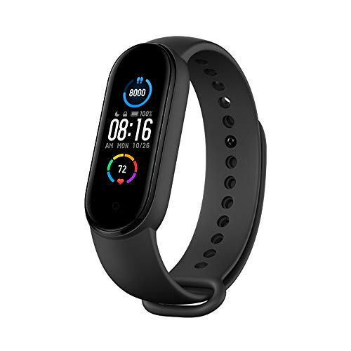 Xiaomi Mi Band 5 Smart Bracelet Pulsera de Actividad, Monitores de Actividad, Pantalla Pulsómetro Fitness Tracker con 1.1'' Pantalla Color Tipo Magnético Cargar Sumergible 50m