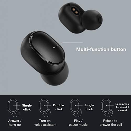 Xiaomi Mi True Wireless Earbuds Basic - Auriculares inalámbricos, Bluetooth con verdadero sonido estéreo con micrófono, Negro