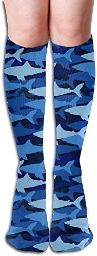 xinfub Cute Shark Print.jpg Compression Socks,Knee High Compression Sock for Women & Men - Best for Running,Athletic Sports,Crossfit,Flight Travel Comfortable 237