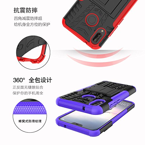 XINYUNEW Funda Huawei P20 Lite/Nova 3E, 360 Grados Protective+Pantalla de Vidrio Templado Caso Carcasa Case Cover Skin móviles telefonía Carcasas Fundas para Huawei P20 Lite/Nova 3E-Azul