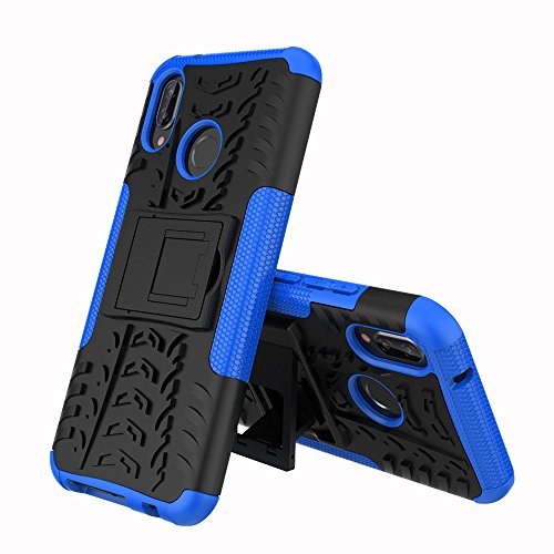 XINYUNEW Funda Huawei P20 Lite/Nova 3E, 360 Grados Protective+Pantalla de Vidrio Templado Caso Carcasa Case Cover Skin móviles telefonía Carcasas Fundas para Huawei P20 Lite/Nova 3E-Azul