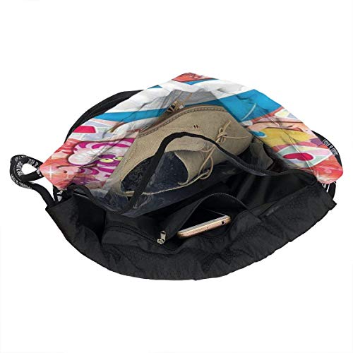 XLFD Alice's Cat Drawstring Bag Gym Ligero Paquete Mochila para Hombres Mujeres Niños Escuela Gimnasio Viajes