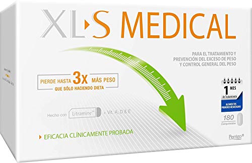 XLS Medical Captagrasas para Perder Peso, Capta 28% de la Grasa Ingerida (1), Comprimidos para Adelgazar, 1 Mes de Tratamiento, 180 comprimidos