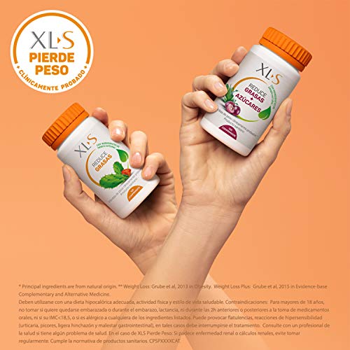 XLS Pierde Peso Plus | Reduce Grasas y Azúcares | Con ingredientes naturales que permiten disminuir la absorción de grasas y carbohidratos | Para adelgazar de forma saludable | 120 Uds