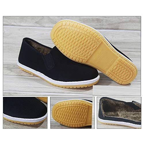 Xu-shoes Antideslizante Suela de Goma Tai Chi Zapato, Tradicion Beijing Viejo Durable Artes Marciales Zapatos de Tela, Labor Zapatillas (Color : Black, Size : M EUR 42)