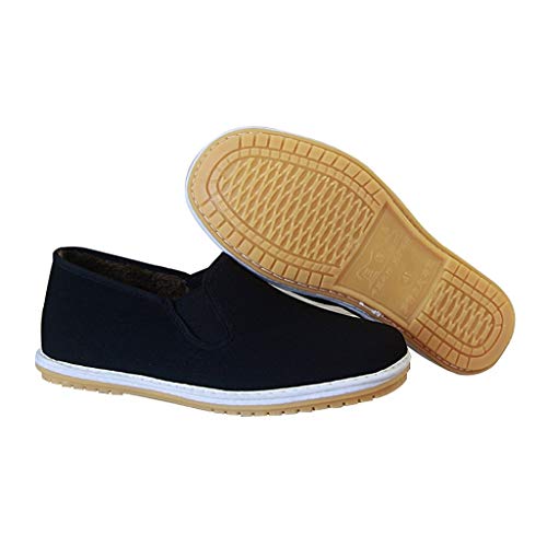 Xu-shoes Antideslizante Suela de Goma Tai Chi Zapato, Tradicion Beijing Viejo Durable Artes Marciales Zapatos de Tela, Labor Zapatillas (Color : Black, Size : M EUR 42)