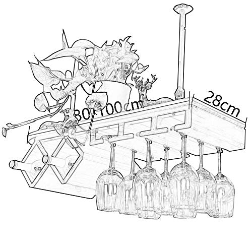 XuQinQin Estante for Vino, Soporte de Copa de Vino for el hogar Europeo de Madera for Bar, Adornos, cáliz, Colgador de Barra for Colgar Boca Abajo, 3 Colores, 2 tamaños Estante para Vino