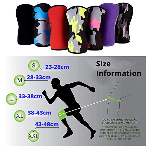 XYBB Rodilleras 7mm Neoprene Powerlifting Squat Gym Entrenamiento Rodilla Soporte Protector Baloncesto Kneepad L XX