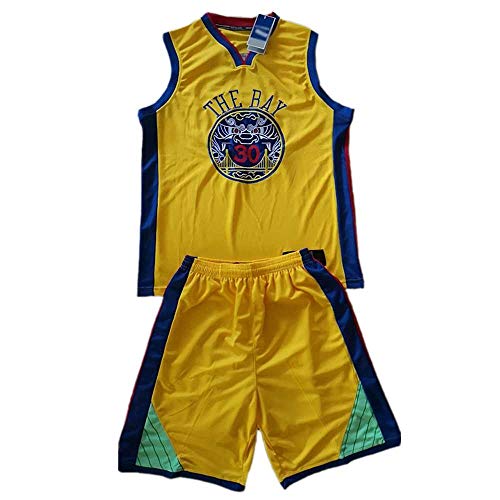 XYXINYING Conjunto de Pantalones Cortos de Baloncesto para Hombres y Mujeres Warriors # 44 Jersey Suelto Informal Malla Bordada Ropa Deportiva Transpirable