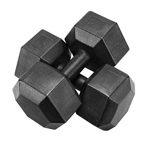 Yaheetech 2 X 7,5 KG Mancuernas de Ejercicio Mancuernas Hexagonales Mancuernas para Gimnacio Fitness PVC Revestimiento