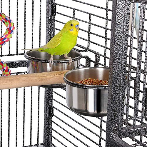Yaheetech Jaula para Pájaros Jaulas Grandes para Canarios Loros Jaula Metal Grande 64 x 64 x 157 cm Negro