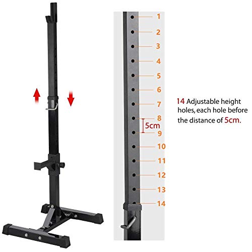 Yaheetech Soporte de Barra Estante de Peso Ejercicio Soporte Ajustable Carga Soporte Barra Levantamiento Gimnasio MAX 200 KG