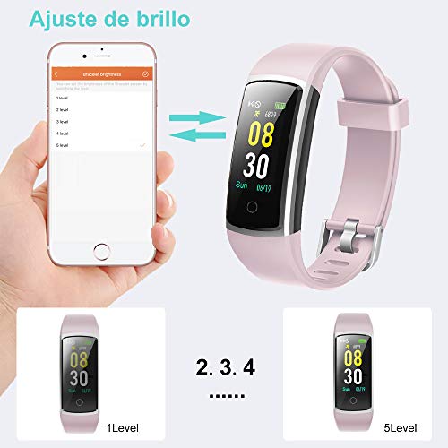 YAMAY Pulsera de Actividad Inteligente Impermeable IP68 con 14 Modos de Deporte,Pulsera Inteligente con Pulsómetro, Blood Pressure, Sueño,Podómetro,Pulsera Deporte para Android y iOS Teléfono móvil