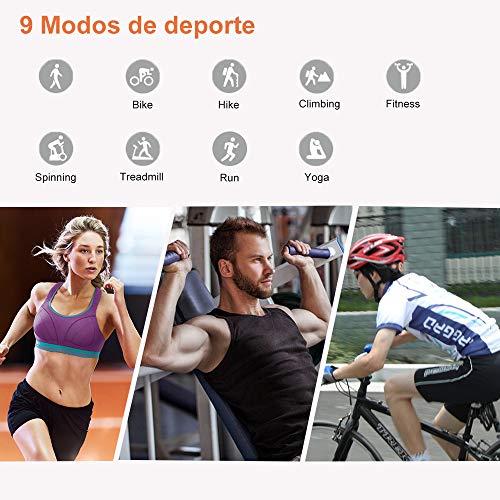 YAMAY Smartwatch con Oxímetro de Pulso Esfigmomanómetro y Pulsómetro Reloj Inteligente Impermeable para Hombre Mujer, Pulsera de Actividad Inteligente podómetro con Cronómetro para Android iOS