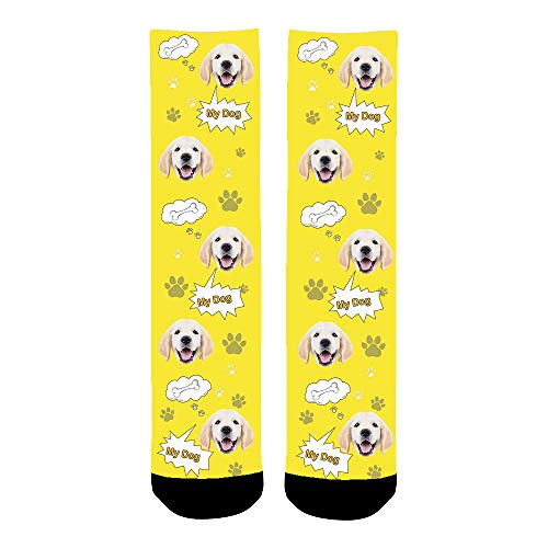 YanNanKe Calcetines Personalizados Foto,Personalizable Calcetines, Ponga fotos de perros, gatos y otras mascotas en calcetines, divertidos regalos personalizados de calcetines faciales