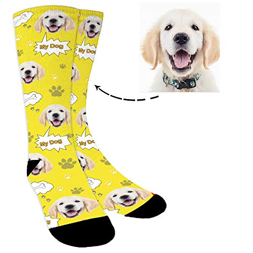 YanNanKe Calcetines Personalizados Foto,Personalizable Calcetines, Ponga fotos de perros, gatos y otras mascotas en calcetines, divertidos regalos personalizados de calcetines faciales