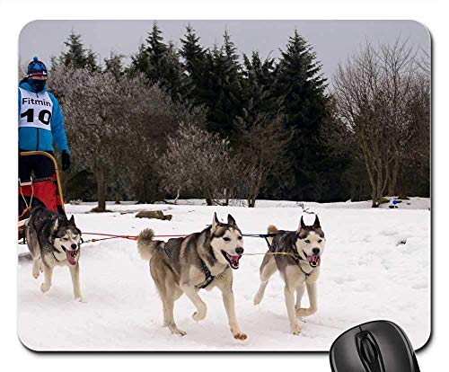 Yanteng Juego Alfombrillas de ratón, Alfombrilla de ratón, Carreras de Nieve Trineo Perro Trineo Mushing