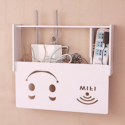 yazi Wifi Router Shelf TV Set-top Rack Wall Hanging Formaldehyde-free Storage Box Cat House Smiling Face Large