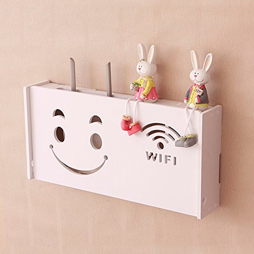yazi Wifi Router Shelf TV Set-top Rack Wall Hanging Formaldehyde-free Storage Box Cat House Smiling Face Large