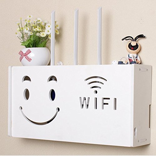 yazi Wifi Router Shelf TV Set-top Rack Wall Hanging Formaldehyde-free Storage Box Cat House Smiling Face Large