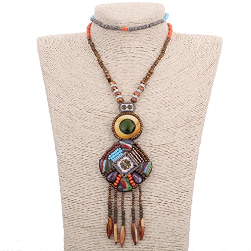 YAZILIND Creativo de la Vendimia Largo de Boho de los Granos de Bohemia Declaración de Moda Collar de la Borla de Las Mujeres de la joyería Accesorios