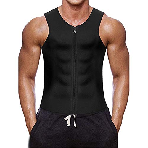 YeeHoo Faja Reductora Chaleco modelador Corporal Hombre Neopreno Camiseta Reductora Compresion de para la pérdida de Peso, musculación,Cardio,Sauna，Traje para Sudar