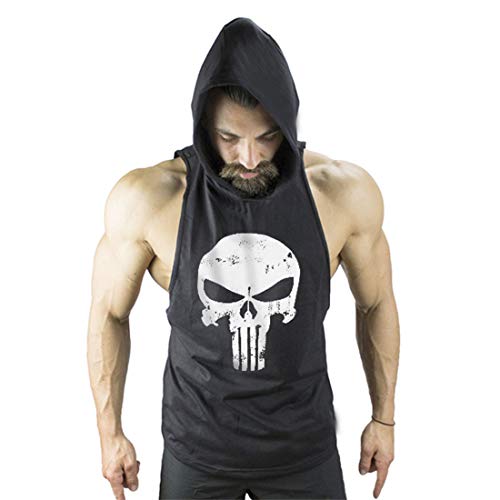 YeeHoo Hombre Camisetas de Tirantes con Capucha Deportiva Fitness Culturismoa Tank Top