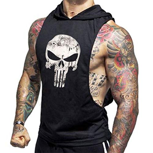 YeeHoo Hombre Camisetas de Tirantes con Capucha Deportiva Fitness Culturismoa Tank Top