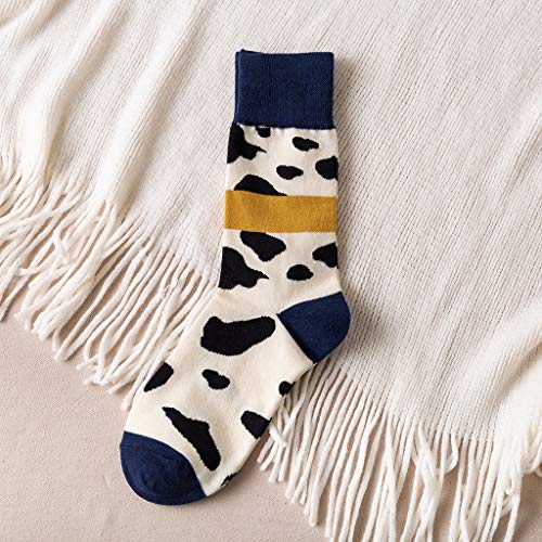 YGbuy Calcetines De Mujer, Calcetines De Color Brillante Con Estampado De Vaca De Tendencia De Niñas Calcetines De Algodón Casual Rebajas De Calcetines Cálidos De Otoño e Invierno