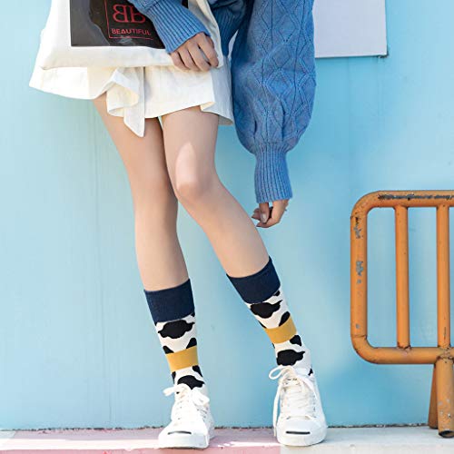 YGbuy Calcetines De Mujer, Calcetines De Color Brillante Con Estampado De Vaca De Tendencia De Niñas Calcetines De Algodón Casual Rebajas De Calcetines Cálidos De Otoño e Invierno