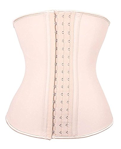 YIANNA Mujer Fajas Reductoras Adelgazantes Corsé de Cintura Cincher Corset Bustier de Cinturón Formación Body Shaper,UK-U37G-Beige-M